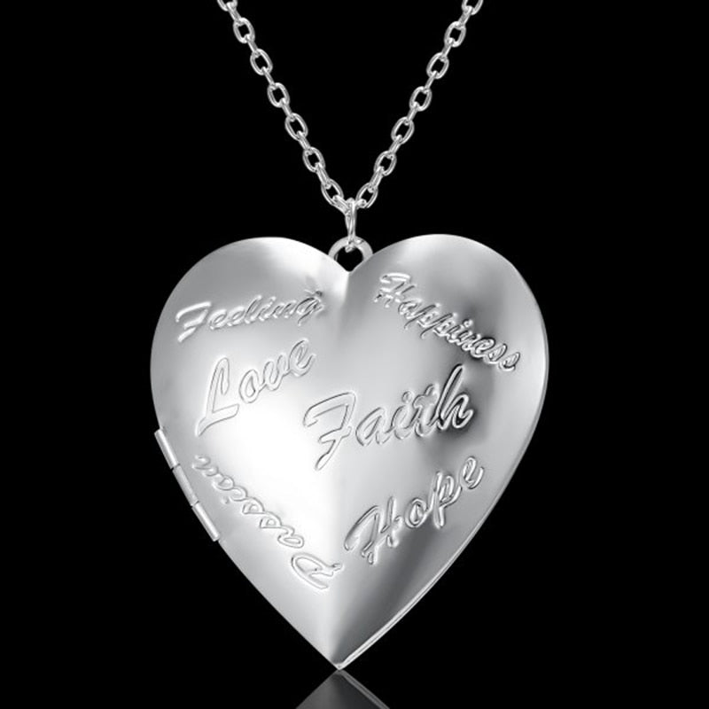 Openable Love Heart Locket Pendant Necklace