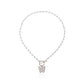 Antique Pearl Chain Necklace With Butterfly