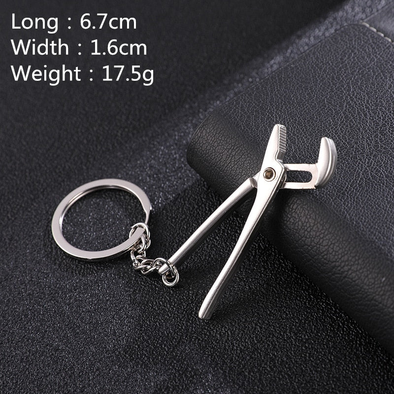 Hot Keychains For Men Car Bag KeyRing Combination Tool Portable Mini Utility Pocket Clasp Ruler Hammer Wrench Pliers Shovel