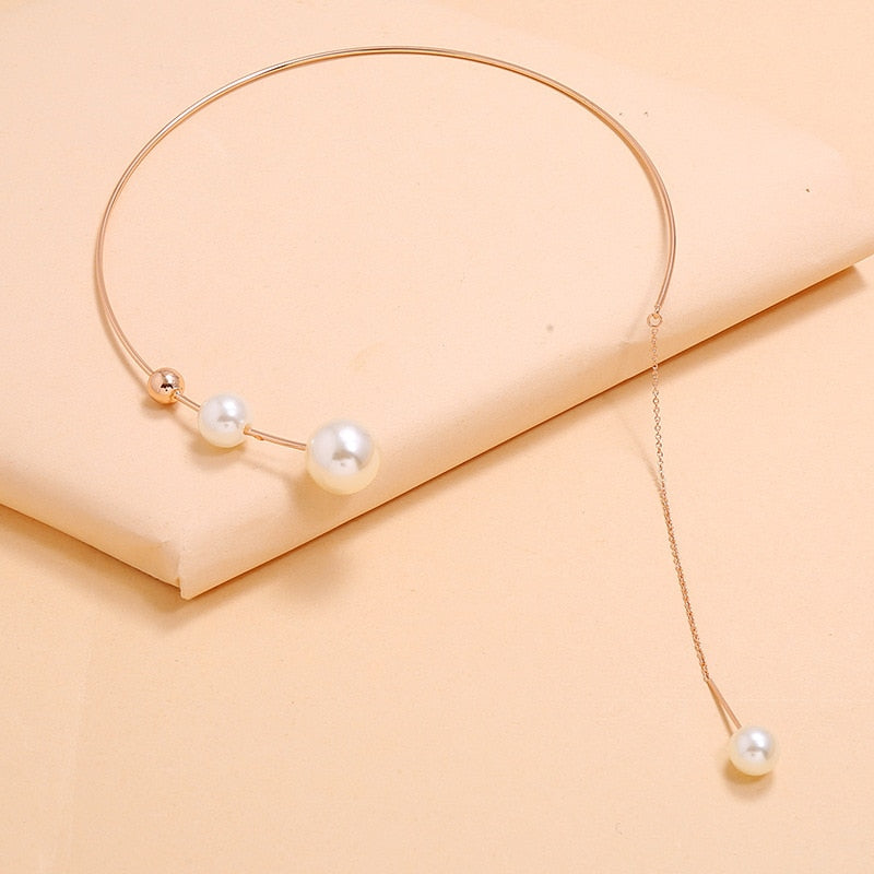 Elegant Pearl Choker Necklace