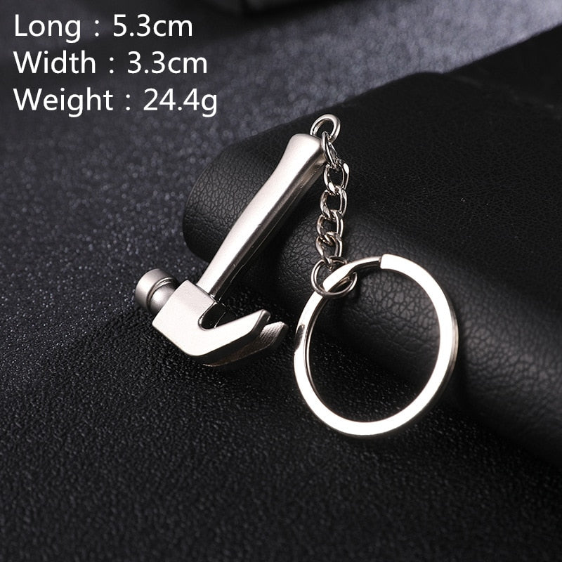 Hot Keychains For Men Car Bag KeyRing Combination Tool Portable Mini Utility Pocket Clasp Ruler Hammer Wrench Pliers Shovel