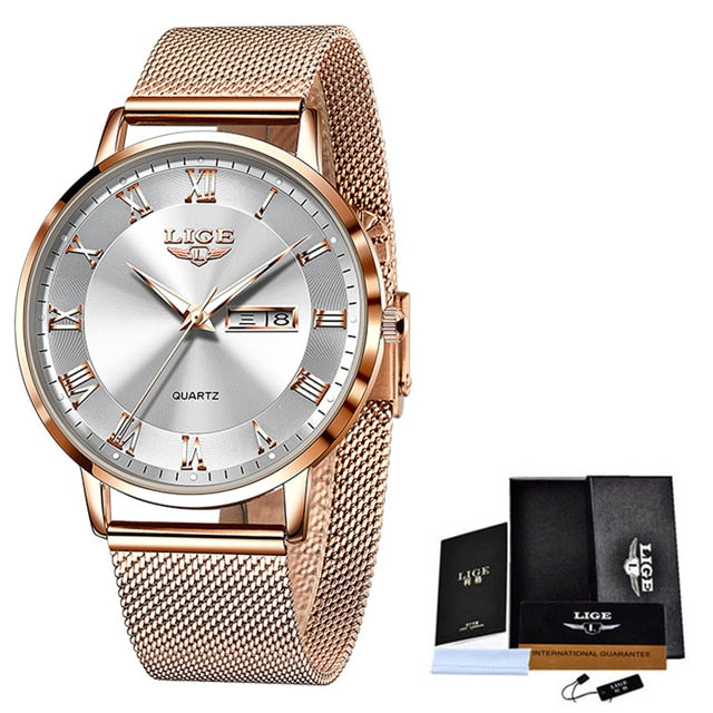 LIGE Brand Women Watches Ultra-thin