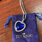 Titanic Heart of Ocean Blue Heart Love Forever Pendant Necklace + Velvet Bag
