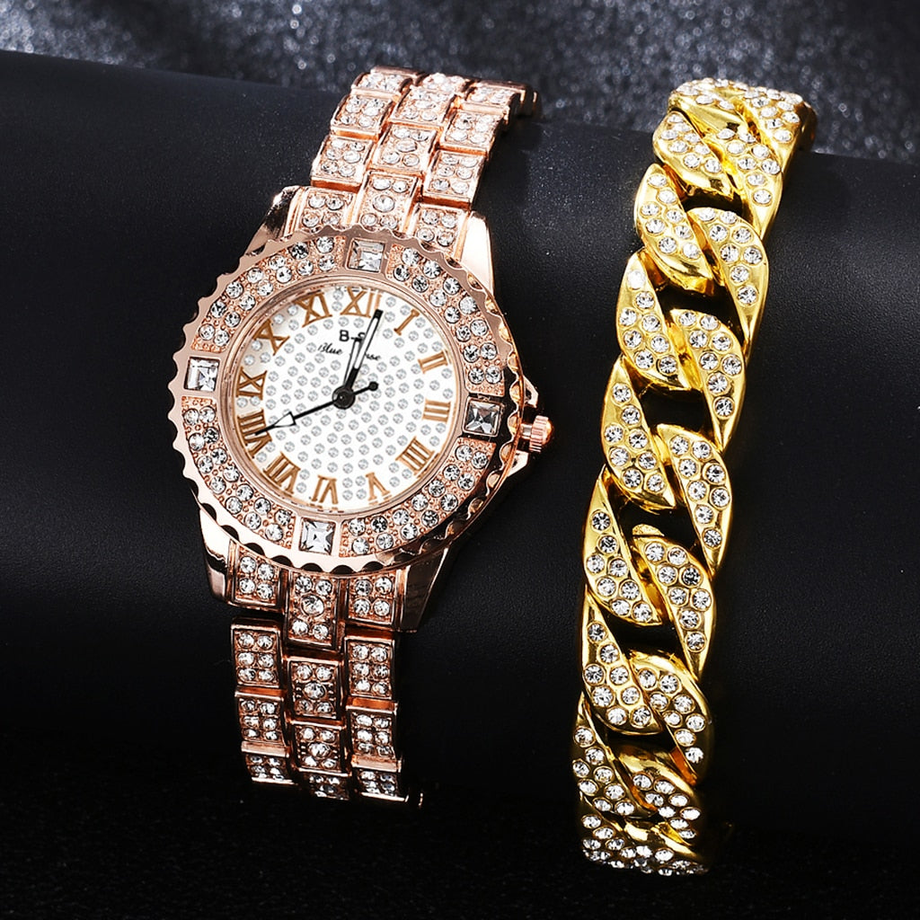 Diamond Women Watches Gold