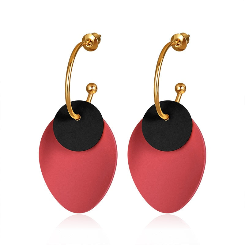 POXAM New Korean Round Earrings