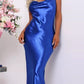 Satin Lace Up Trumpet Long Dress Elegant