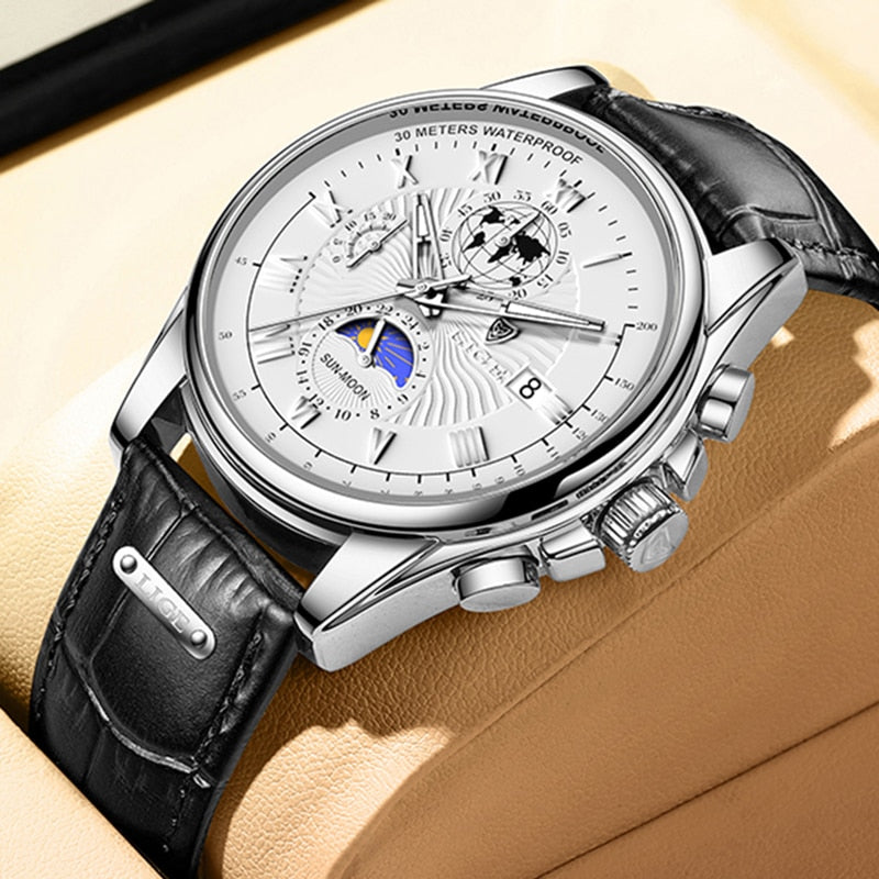 LIGE Fashion Automatic Date Men Quartz