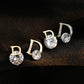 shiny D letter asymmetric Earrings