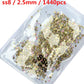 1440pcs Clear Crystal FlatBack Nail Art