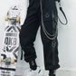 Women Cargo Pants 2021 Harem Pants Fashion Punk Pockets Jogger Trousers With Chain Harajuku Elastics High Waist Streetwear