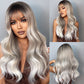 EASIHAIR Brown to Blonde Ombre Synthetic Wigs