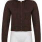 Sweetown Vintage marron solide à capuche Y2K chandails femmes automne hiver lanterne manches fermeture éclair veste Cardigan tricoté sweats à capuche 2022
