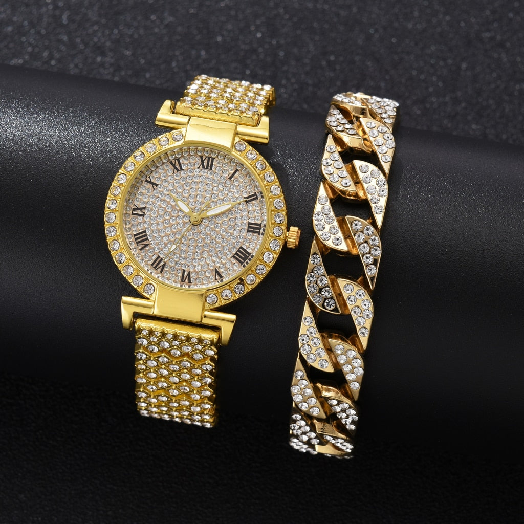 Diamond Women Watches Gold