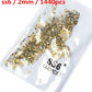 SS3-ss8 1440pcs Clear Crystal AB gold 3D Non HotFix FlatBack Nail Art Rhinestones Decorations Shoes And Dancing Decoration