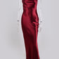 Satin Lace Up Trumpet Long Dress Elegant