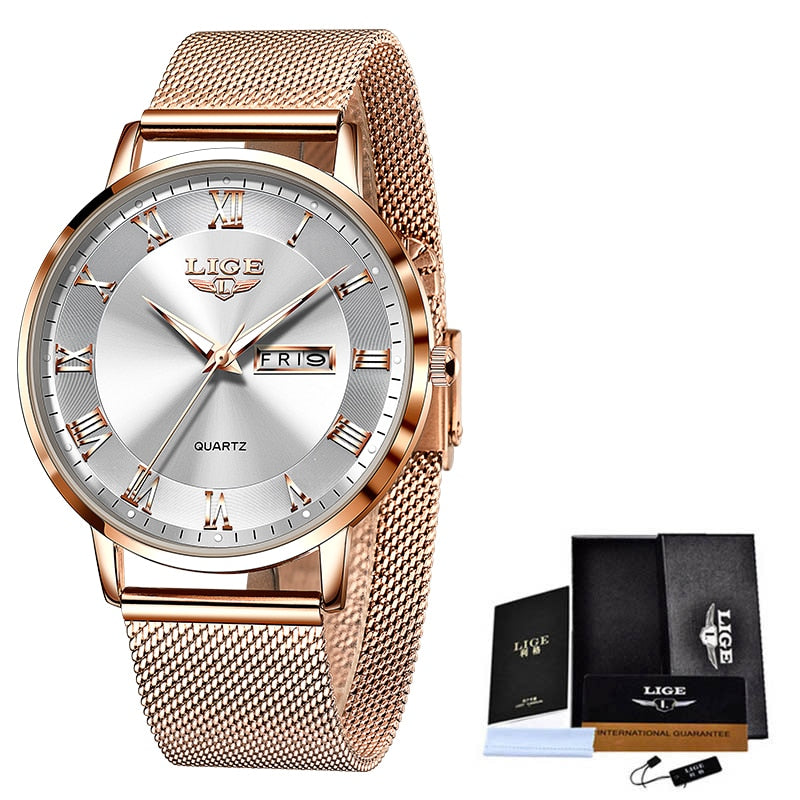 LIGE Brand Women Watches Ultra-thin