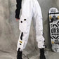 Women Cargo Pants 2021 Harem Pants Fashion Punk Pockets Jogger Trousers With Chain Harajuku Elastics High Waist Streetwear