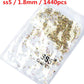 SS3-ss8 1440pcs Clear Crystal AB gold 3D Non HotFix FlatBack Nail Art Rhinestones Decorations Shoes And Dancing Decoration