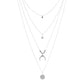 Crystal Zircon Heart Star Pendant Necklace