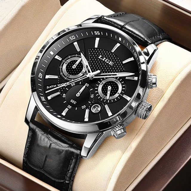 LIGE Fashion Automatic Date Men Quartz