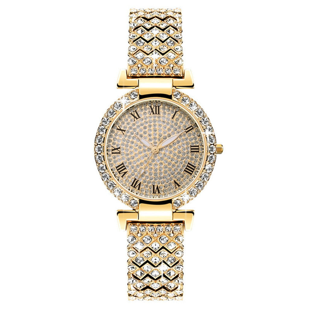 Diamond Women Watches Gold