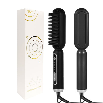 Nouveau peigne chaud professionnel de brosse de lisseur de cheveux 2 en 1