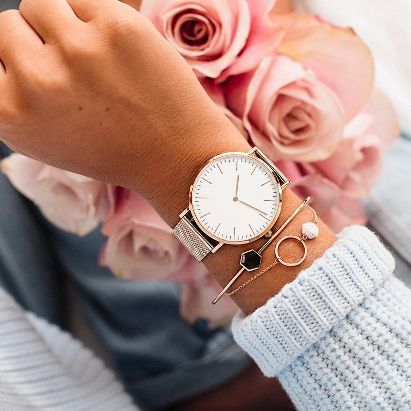 Luxury Rose Gold Watch Women