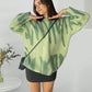 Aproms Elegant Green Striped sweater
